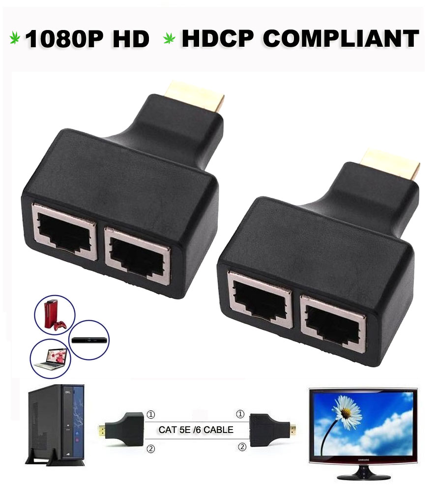 thumbnail image 2 of HDMI Over RJ45 Extender Repeater – CAT5e CAT6 Ethernet – 3D Up To 30M 2 of 2
