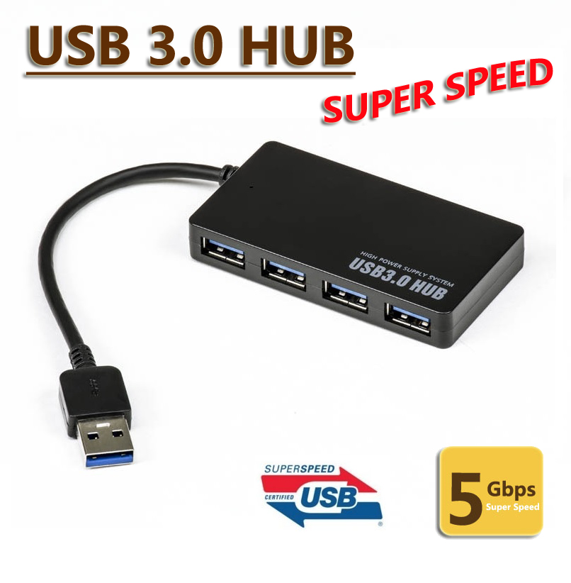 USB 2.0 High Speed HUB 4 Ports Expansion Smart Splitter Adapter Slim Compact AU